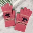 thumbnail image 2 of Ski Winter Warm Gloves Clearance Deals Winter Gloves Women's Winter Print Warm Touchscreen Medium And Long Knit Gloves, 2 of 4