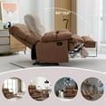 thumbnail image 3 of Alwalue Manual Oversized Recliner Chair Velvet Reclining Chairs Soft Overstuffed Arms and Back for Home Theater Living Room Bedroom - Brown, 3 of 8