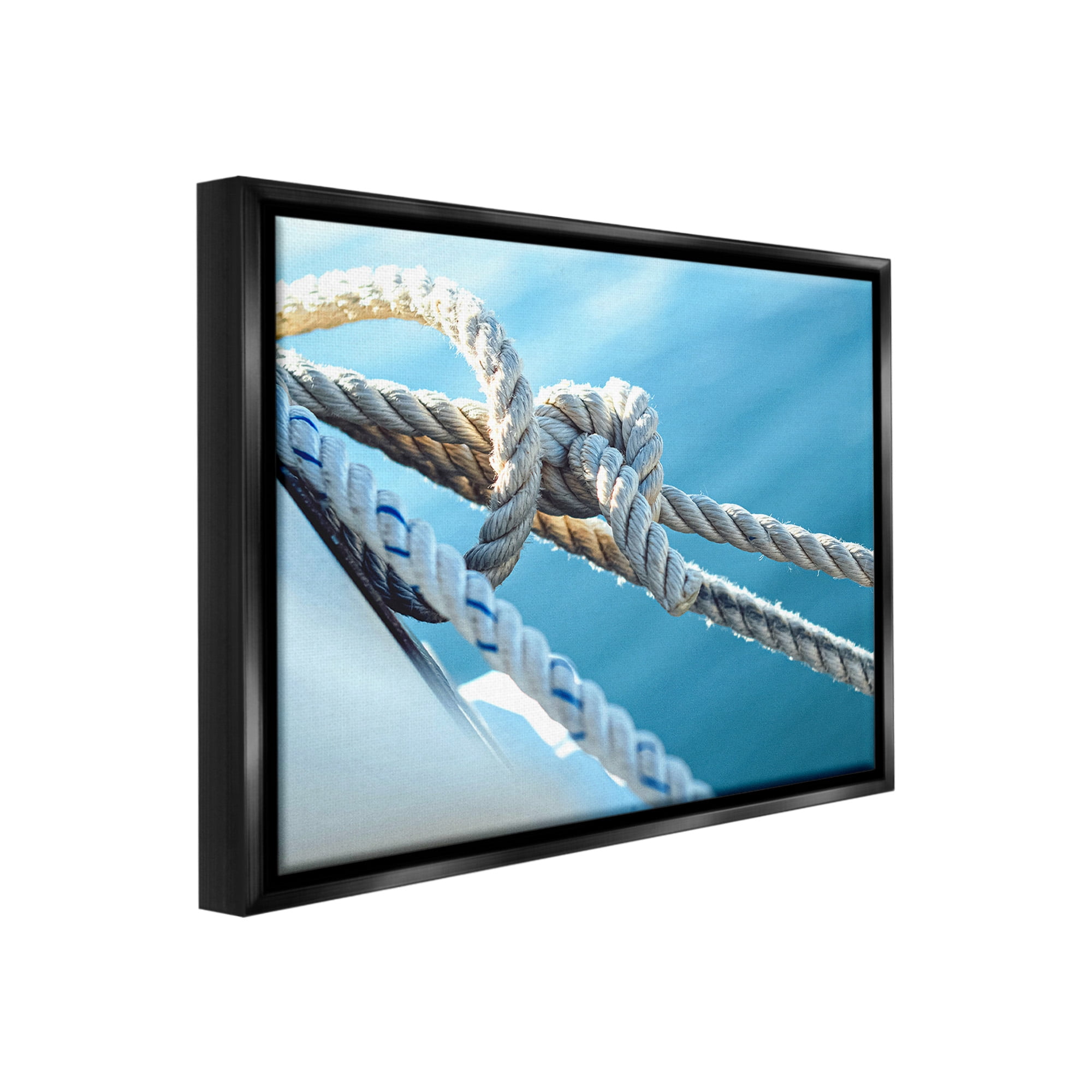 Stupell Industries Nautical Boating Knot Transportation Photography Black Floater Framed Canvas Art Print Wall Art, 31 x 25