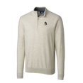 thumbnail image 2 of Men's Cutter & Buck Oatmeal Michigan State Spartans Lakemont Tri-Blend Big & Tall Quarter-Zip Pullover Sweater, 2 of 3