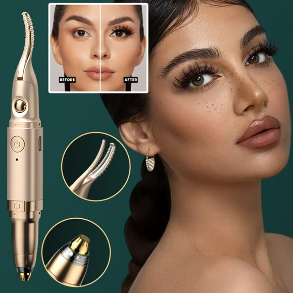 Fiudx Rizador de Pestañas, Rizador Eléctrico Compacto, Rizador Termostático, Dispositivo para Rizos Duraderos, Diseño Ideal para Viajes, Rutina de Belleza Femenina, Carga Rápida Tipo C