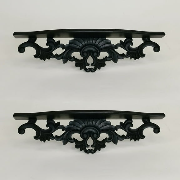 2 PCs Wayborn Black Cedar Plywood PRETTY WALL SHELF, 29″X6″X7″, Assembly Not Required