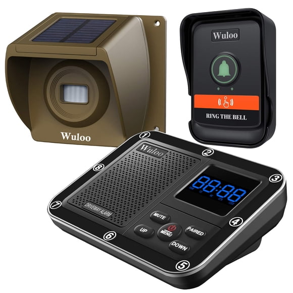 Timbre inalámbrico Wuloo Solar Driveway Alarm Seguridad Doméstica