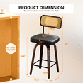 thumbnail image 2 of Ktaxon Mid-Century Modern Bar Stools Set of 2, Swivel Barstools 26" Counter Height with Padded Seat, Footrest & Backrest, Breakfast Kitchen Stools for Dining Room, Cafe, Bar Counter, Black, 2 of 7