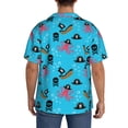 thumbnail image 3 of Sikiie pirate Octopus Print Men's Wrinkle Free Untucked Cuban Shirt Business Casual Button Down Shirts Short Sleeve Shirt-X-Large, 3 of 5