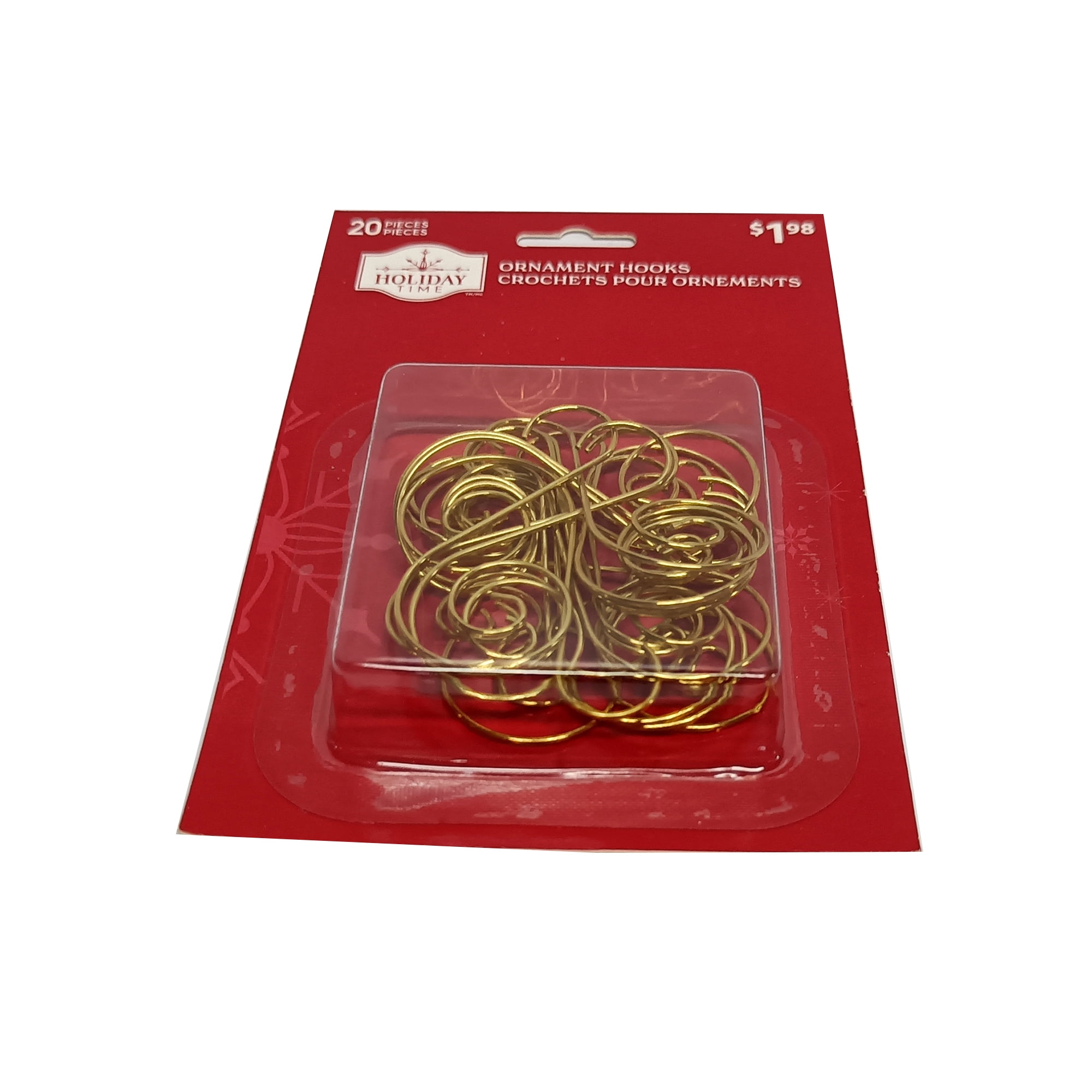 Holiday Time Metal 20ct Basic Hooks Ornaments - Gold