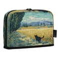 thumbnail image 2 of Standing Pencil Case with Base Large Capacity Stationery Pouch Pen Bag with Zipper for Women Men Black Cat Walking Fields, 2 of 7