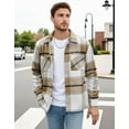 thumbnail image 5 of COOFANDY Casual Plaid Button Down Shacket for Men, 5 of 7