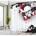 thumbnail image 5 of Ambesonne Halloween Shower Curtain, Skull Bones Grunge, 69"Wx84"L, Pearl Red Black, 5 of 5