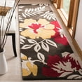 thumbnail image 3 of SAFAVIEH Soho Brooklyn Floral Wool Runner Rug, Brown/Multi, 2'6" x 8', 3 of 10