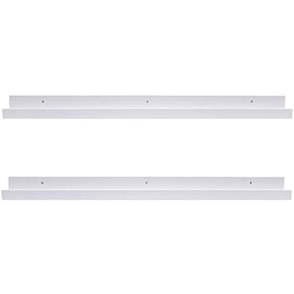 48 Inch Picture Ledge Shelf Floating Shelves Wall Mounted Set of 2 White