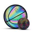 thumbnail image 1 of Balón de baloncesto brillante reflectante holográfico, Bola de interior al aire libre, luz nocturna luminosa, regalos de baloncesto, N ° 7 Fivean unisex, 1 of 2