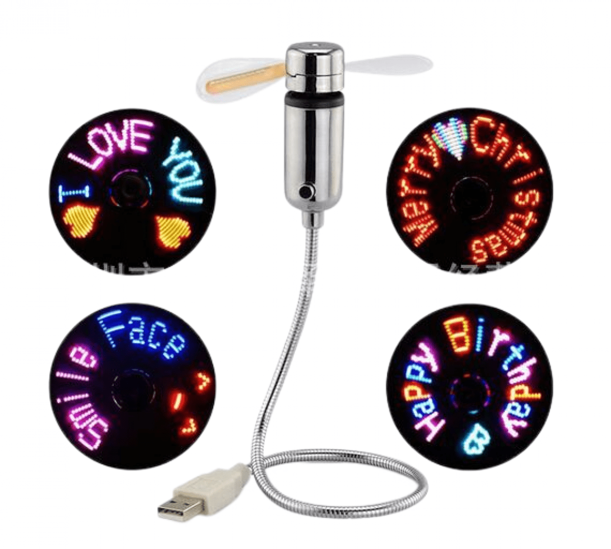 Led Usb Fan, New Creative Programmable Usbpowered Portable Mini
