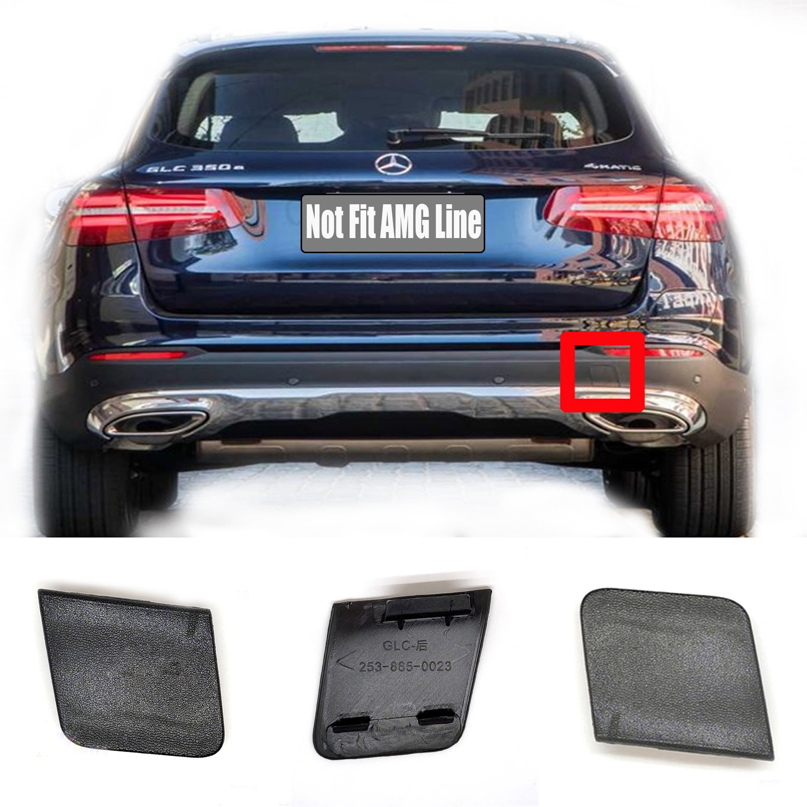 Trimla Front Tow Cover Fit 16-18 Mercedes Benz GLC X253 AMG Line