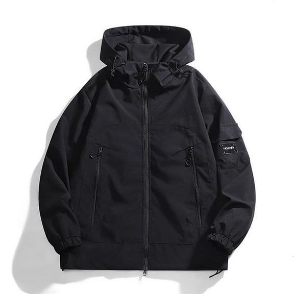 AUNVITO Women's Water-Reduces Hooded Windbreaker Jacket with Zippered Pockets, Casual Loose Fit Outdoor Hiking Coat for Daily Commute