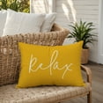 thumbnail image 5 of Creative Products Relax Thin Script Yellow 14x20 Indoor / Outdoor Pillow, 5 of 8