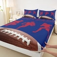 thumbnail image 3 of jejeloiu Football Gamer Silhouette Twin Sheet Sets,Rugby Ball Games Bedding For Boys Teens 3pcs, 3 of 7