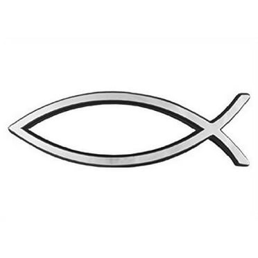 The X Bay Jesus Fish Chrome Car Emblem, 5.5 in, Automotive Decals & Stickers