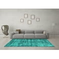 thumbnail image 3 of Ahgly Company Indoor Rectangle Oriental Turquoise Blue Industrial Area Rugs, 3' x 5', 3 of 4
