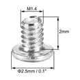 thumbnail image 3 of Uxcell M1.4x2mm Phillips Screw Fastener Silver Tone 2.5mm Dia Screw Head 100 Pack, 3 of 5