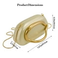 thumbnail image 4 of EcoSummer Vintage Leather Purse with Arc Handle & Detachable Chain, Elegant Evening Clutch Bag for Wedding, Cocktail Party & Formal Events, 4 of 8