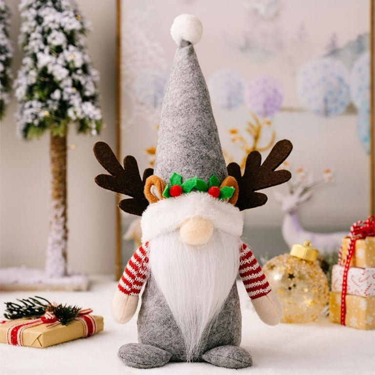 Christmas Nordic Gnome Santa Figurine Faceless Plush Doll Ornament Decor  Gift