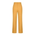 thumbnail image 5 of Women's Casual Business Pants High Waist Wide Leg Solid Color Deco Metal Chain Comfy Lightweight Suit Pants, 5 of 6
