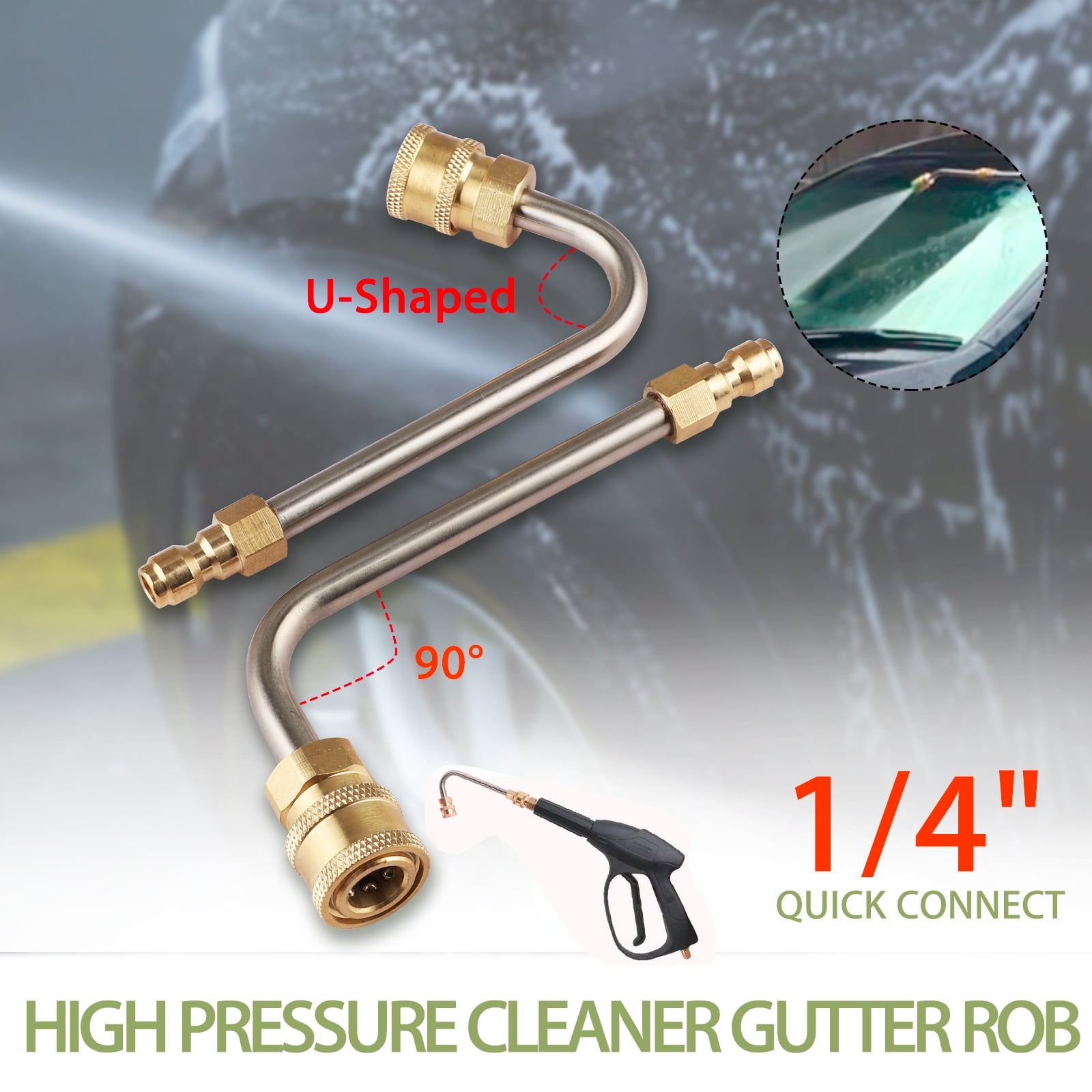 EEEKit 17cm Gutter Cleaner Washer Kit 4000PSI UShaped Curved Rod/90