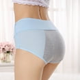 thumbnail image 3 of Panties for Women,High Waist Solid Underwear Plus Size Menstrual Panties,Womens Underwear,Blue,L, 3 of 4