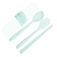 thumbnail image 3 of 3PCs/Set Wheat Straw Cutlery Dinnerware Mini Outdoors Portable Portable travel tableware Travel Candy Color Tableware Student Kids Kitchen Tool, 3 of 4
