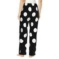 thumbnail image 3 of Fotbe Black and White Polka Dot Women's Pajama Pants,Sleepwear Pants,Pj Bottoms Drawstring And Pockets-Small, 3 of 9