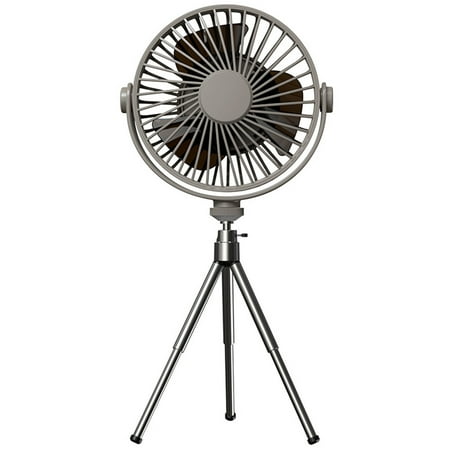 

Multifunction Remote Cooler Fan with Tripod Mini Portable Ceiling Timer Fan for Home Office Outdoor Camping-Gray