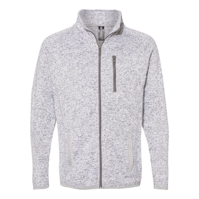 Burnside Mens Sweater Knit Jacket, S, Heather Grey