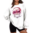 thumbnail image 3 of Feancey Santa Claus Sweatshirt for Women Christmas Ugly Sweatshirts Oversized Casual Crewneck Pullover Drop Shoulder Long Sleeve Thermal Tops White L, 3 of 6
