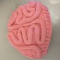 thumbnail image 3 of Funny Brain Knitted Hat Halloween Spoof Props Winter Hat, Red Child, 3 of 4