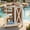 Brown+White, variant on Harper & Bright Designs Outdoor Kitchen Island with Wheels, Patio Kitchen Cart with Foldable Stainless Steel Top, Portable Prep Station with Storage Cabinet and Towel Rack for Garden, Natural