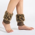 thumbnail image 4 of Visland Women Boots Socks, Fashion Casual Leopard Print Soft Cozy Fluffy Crochet Knitted Autumn Winter Short Leg Warmers Boot Cuffs Toppers Socks for Outdoor Daily Wear, 4 of 7