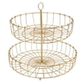thumbnail image 3 of Fruit Storage Basket, Deform Resistant Golden Non Slip Fruit Basket  For Desktop, 3 of 8