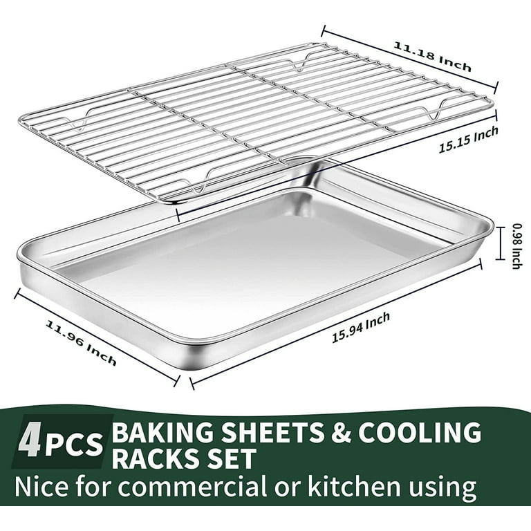 GoodCook AirPerfect Nonstick Air Insulated 2pc Cookie Sheet Set, 16 x 14  and 14 x 12, No burning, Gray
