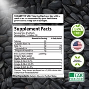 Mother Nature Organics Black Seed Oil Capsules 2000mg – 180 Softgels | Supports Heart, Immune & Digestive Health | Promotes Hair & Nail Strength