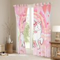 thumbnail image 3 of Erosebridal Unicorn Curtains Kawaii Rainbow Unicorn Curtains Drapes Unicorn Bedroom Decor Cartoon Horse Darkening Curtains Ombre Unicorn Stars Window Treatments Pink 52"X63", 3 of 6