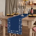 thumbnail image 2 of Table Runners 72 Inches Long Dress Scarves, Rustic Botanical Farmhouse Kitchen/Dining Table Runner, Coffee Tablerunners, Japanese Herb on Navy Blue Simple Art 14x72 Inch, 2 of 9