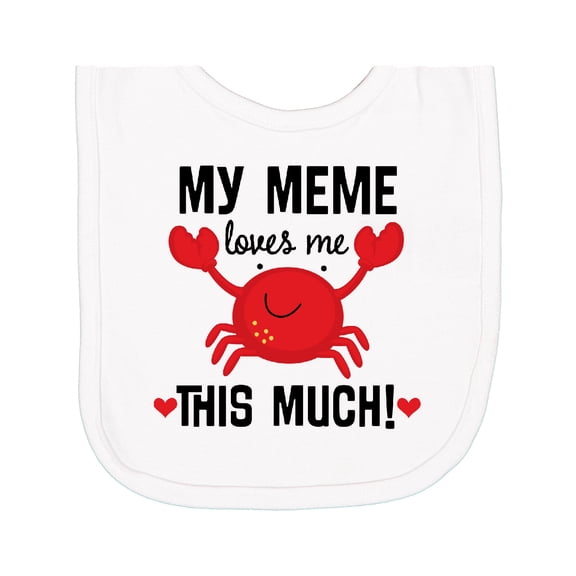 Inktastic Meme Loves Me Grandson Newborn Bib