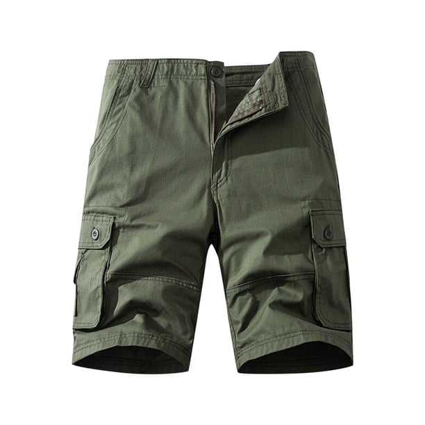 pstuiky Abreviatura para hombres, Pantalones cargo con bolsillos para hombre, pantalones cortos casuales de verano clásicos con botones y múltiples bolsillos Pantalones cortos de entrenamiento