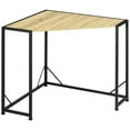 thumbnail image 1 of HOMCOM Corner Desk, Computer Writing Desk with Metal Frame, Natural, 1 of 10
