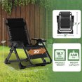 thumbnail image 5 of NAIZEA Zero Gravity Chair, Reclining Lounge Chair with Removable Cushion & Tray for Indoor and Outdoor, Ergonomic Patio Recliner Folding Reclining Chair, 5 of 7