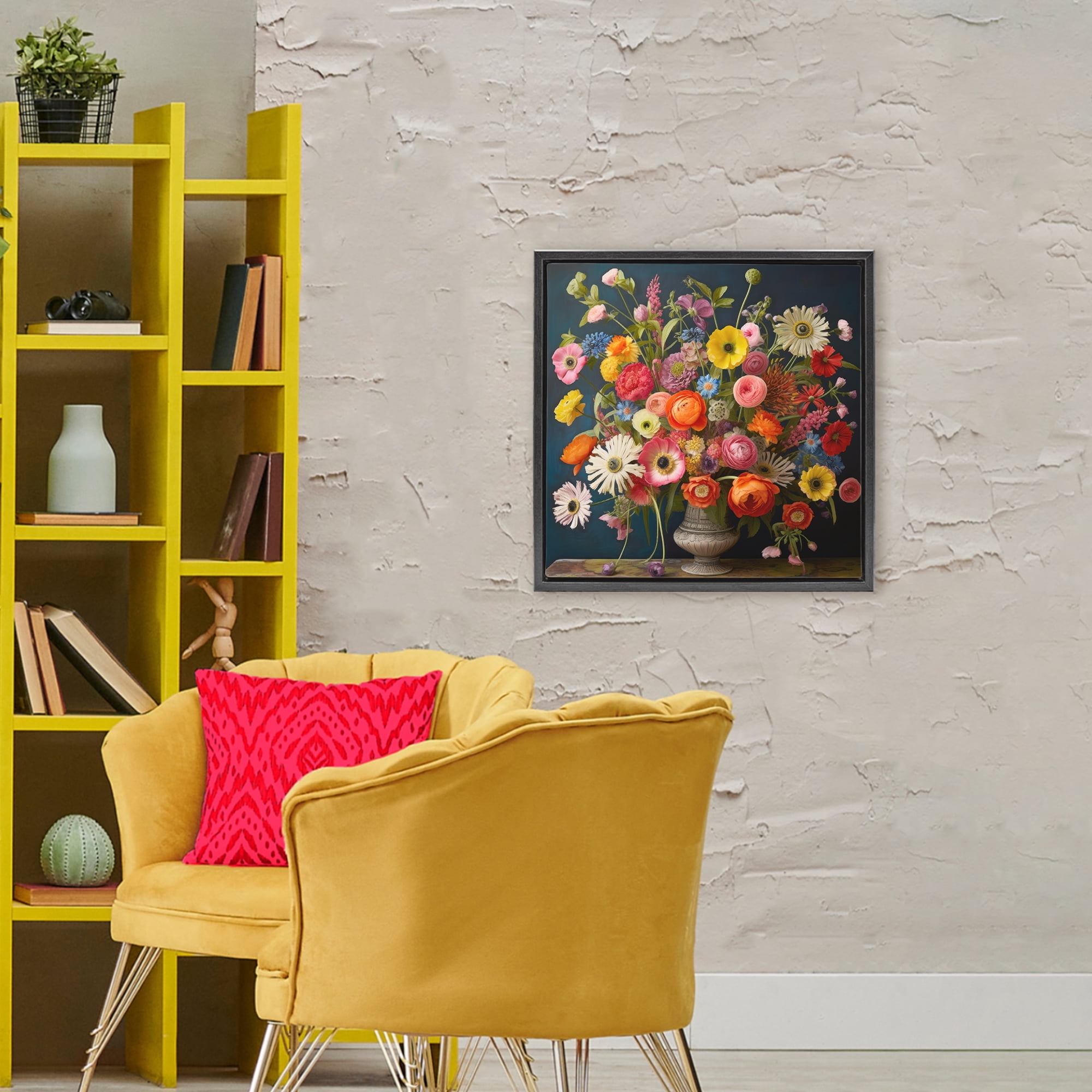 Stupell Industries Harmonious Garden Bouquet Black Framed Floater Canvas Wall Art, design by Lazar Studio