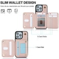 thumbnail image 5 of ELEHOLD Wallet Crossbody Case for iPhone 14 with RFID Blocking Card Holders Zipper Purse Storage Kickstand Function Detachable Wrist Lanyard Shoulder Strap Shockproof Wallet Case,rosegold, 5 of 8
