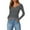 Dark Gray, variant on VEKDONE Womens Long Sleeve Henley Shirts Ribbed Knit Button Slim Fitted Tee Tops Solid Color Crew Neck Basic Blouses Casual Crop Work Shirt