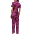 thumbnail image 3 of DondPO Womens Pajama Sets Womens Pajamas Set Pajama Sets Short Pj Sets Button Down Set Loungewear Sleepwear Sets For Women Womens Loungewear Set Purple XL, 3 of 3